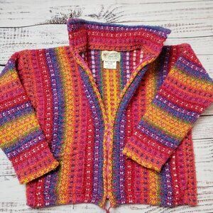 World Folk Art Cardigan Colorful Vintage World Folk Art Wool